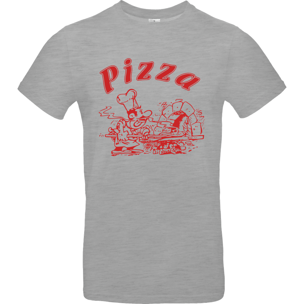 Geek Revolution Pizza T-Shirt B&C EXACT 190 - heather grey