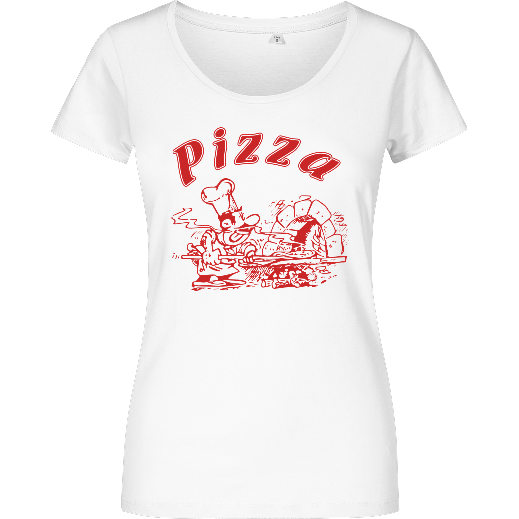 Geek Revolution Pizza T-Shirt Girlshirt weiss