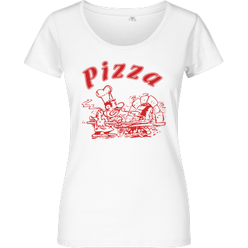 Pizza Girlshirt weiss