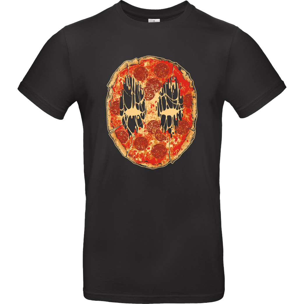 Rico Mambo Pizza Face T-Shirt B&C EXACT 190 - Black
