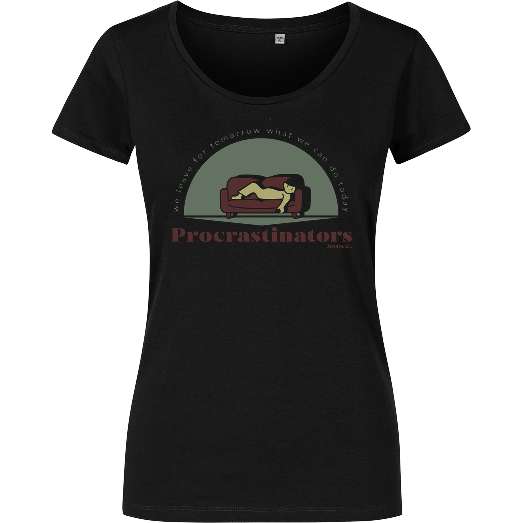 Sebasebi Procrastinators T-Shirt Girlshirt schwarz