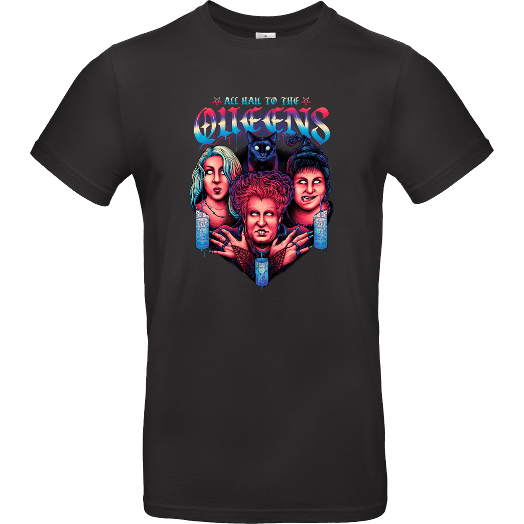 glitchygorilla Queens of Halloween T-Shirt B&C EXACT 190 - Black