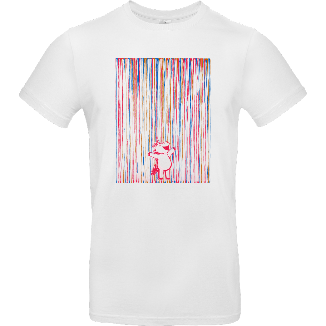 Raffiti Design Rainbow Rain! T-Shirt B&C EXACT 190 -  White