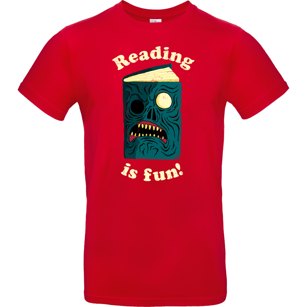 DinoMike Reading is Fun T-Shirt B&C EXACT 190 - Red