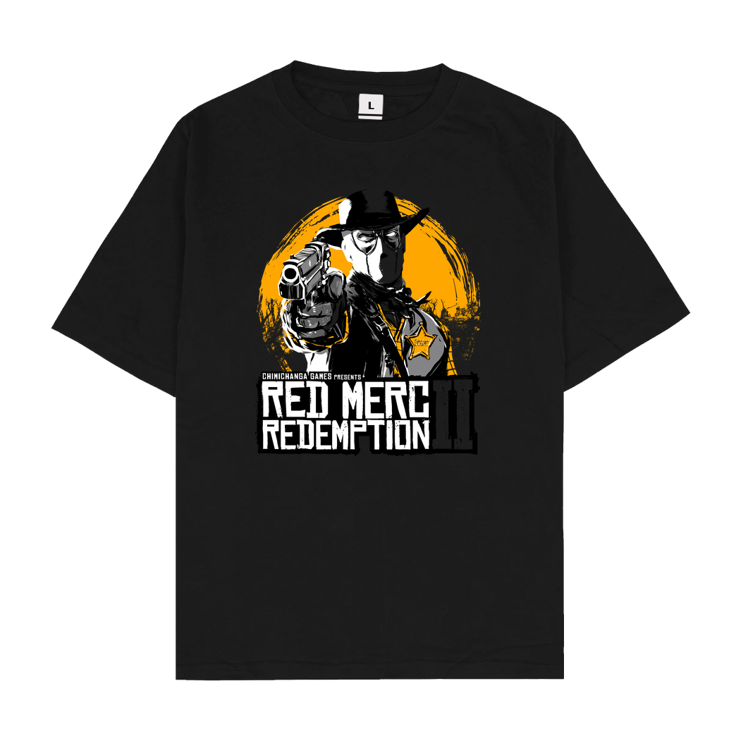 Rustenico Red Merc Redemption T-Shirt Oversize T-Shirt - Black