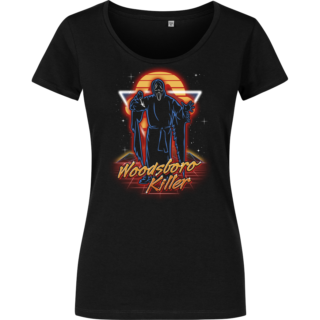 OlipopArt Retro Woodsboro Killer T-Shirt Girlshirt schwarz