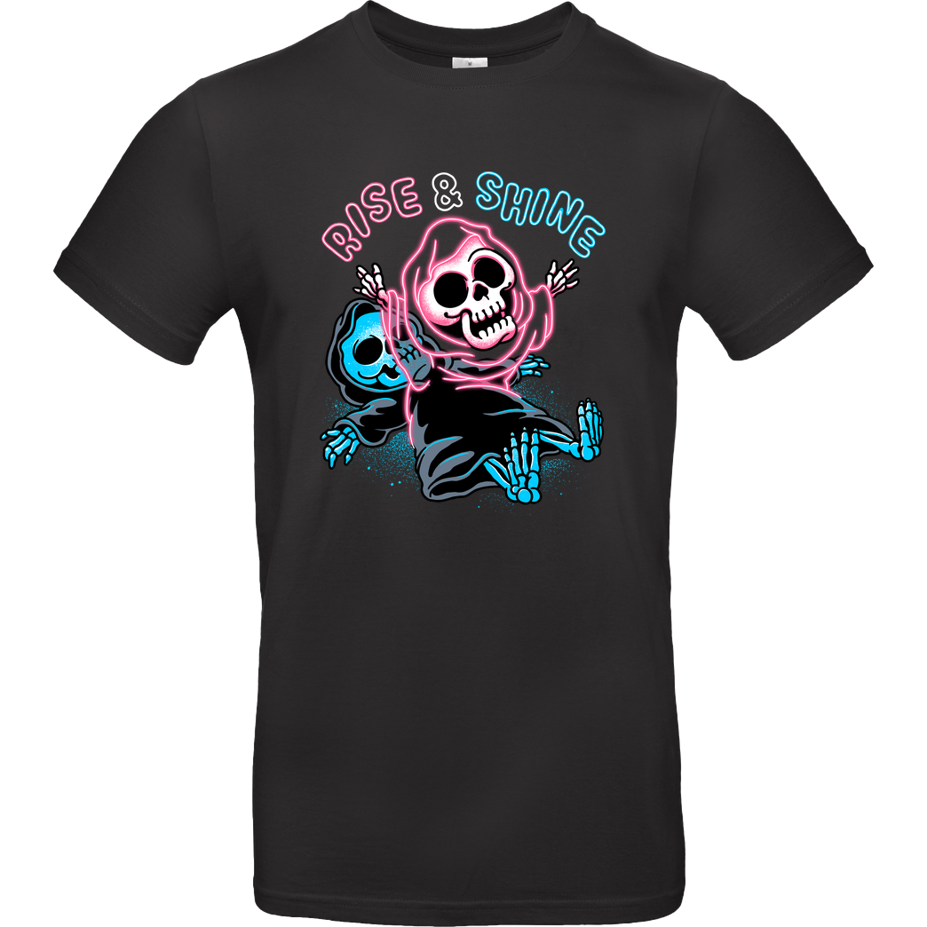 glitchygorilla Rise and Shine T-Shirt B&C EXACT 190 - Black
