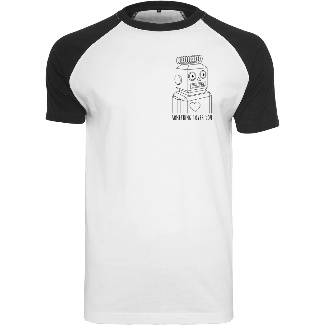 Geek Revolution Robot Loves You T-Shirt Raglan Tee white