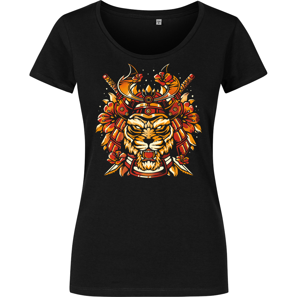 EduEly Samurai Tiger T-Shirt Girlshirt schwarz