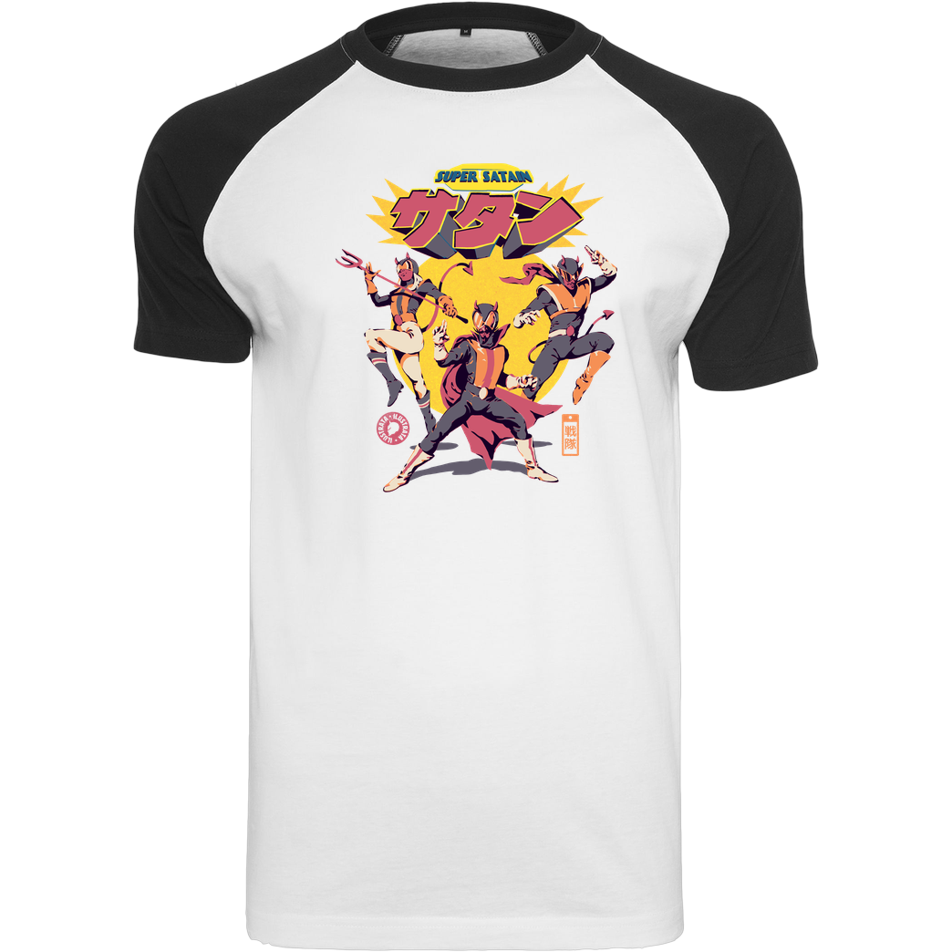 Ilustrata Super 'Satain' Squad T-Shirt Raglan Tee white