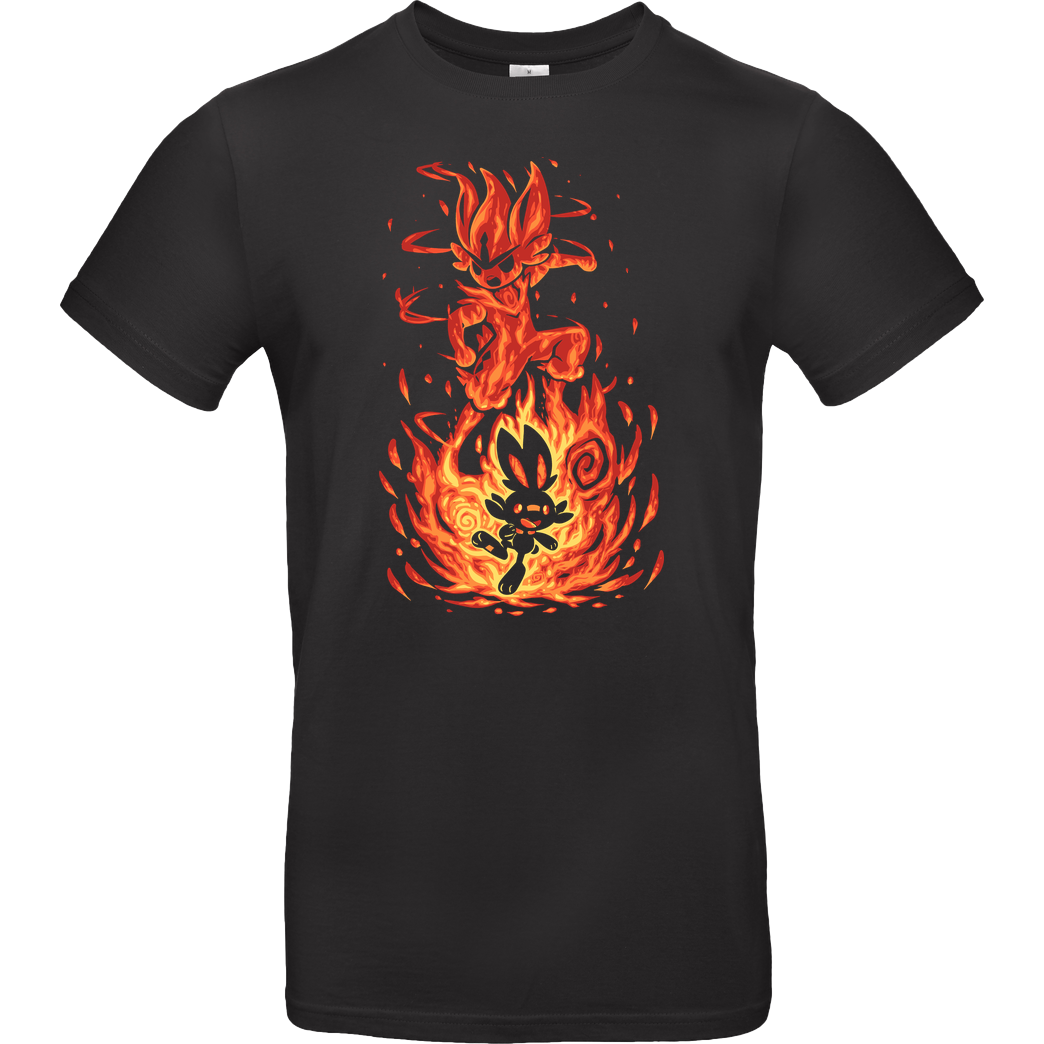 TechraNova The Fire Bunny Within T-Shirt B&C EXACT 190 - Black