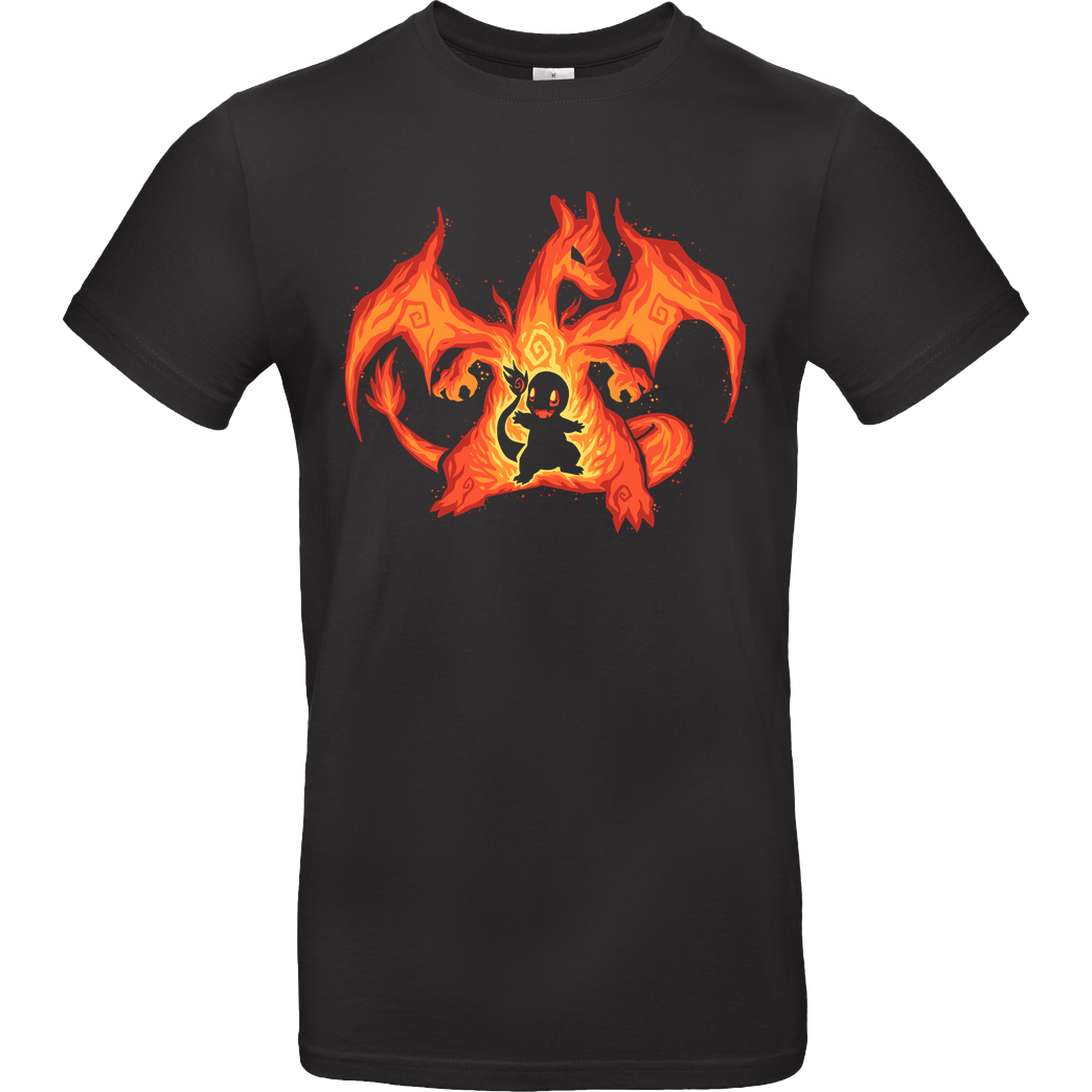 TechraNova The Fire Dragon Within T-Shirt B&C EXACT 190 - Black