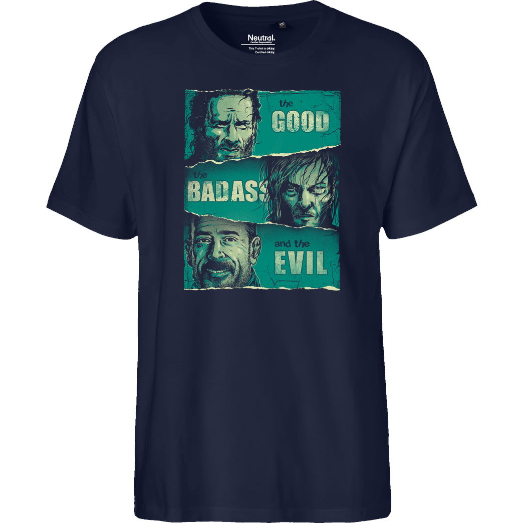 Rico Mambo The Good, The Badass and the Evil T-Shirt Fairtrade T-Shirt - navy