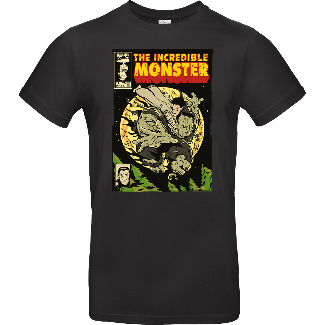 greendevil The Incredible Monster T-Shirt B&C EXACT 190 - Black