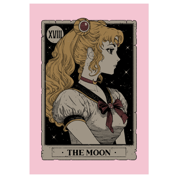 The Moon Art Print pink