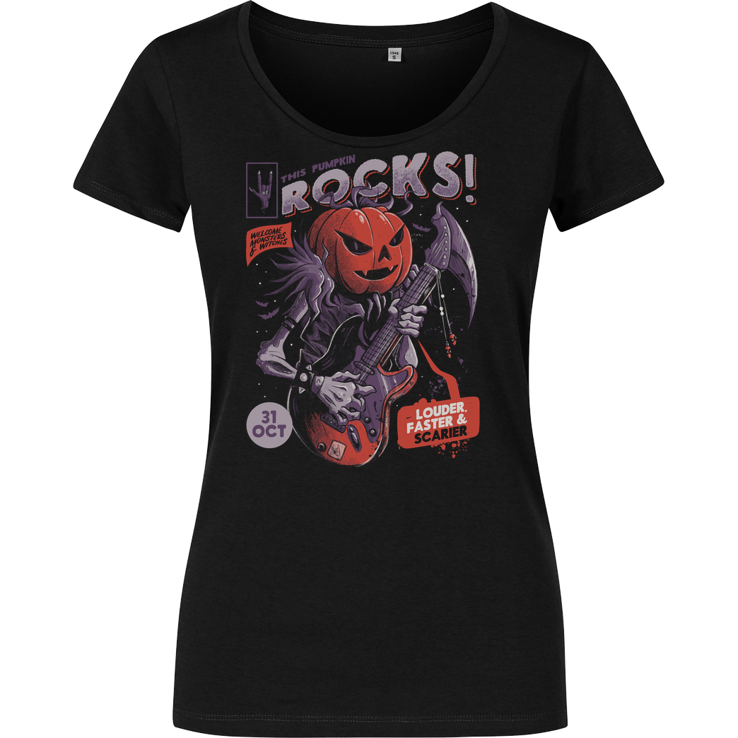 EduEly This Pumpkin rocks! T-Shirt Girlshirt schwarz