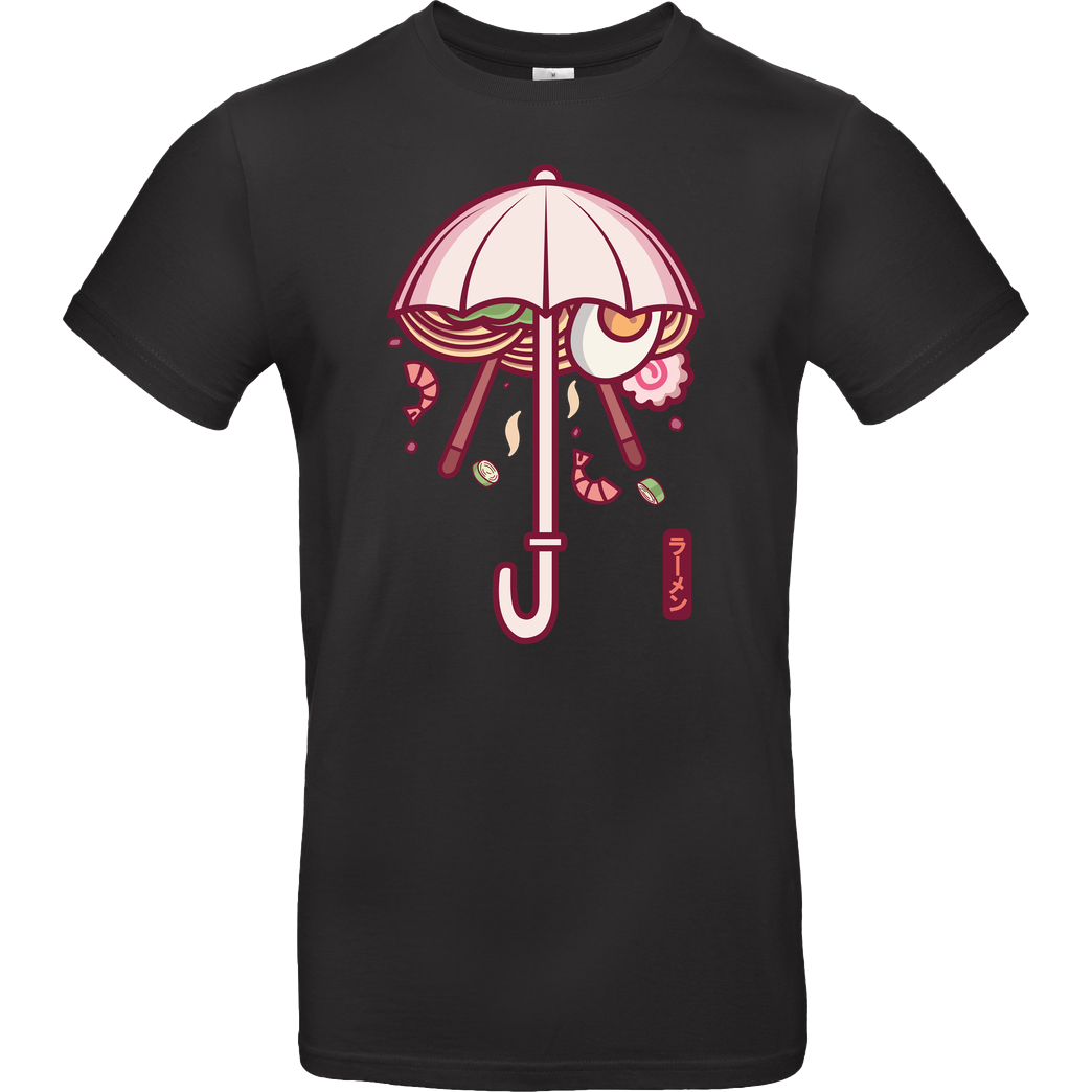 Jelly Pixels Umbrella Ramen T-Shirt B&C EXACT 190 - Black