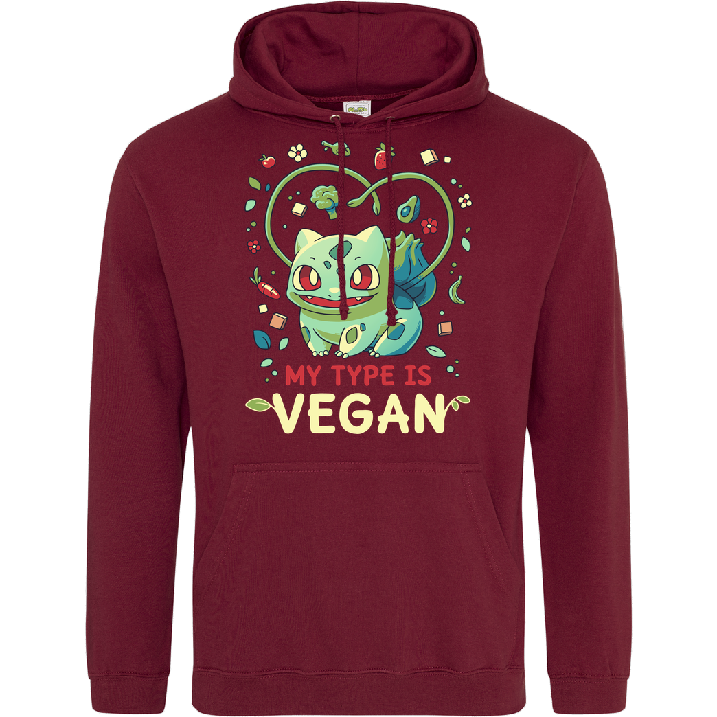 GeekyDog Vegan Type Sweatshirt JH Hoodie - Bordeaux