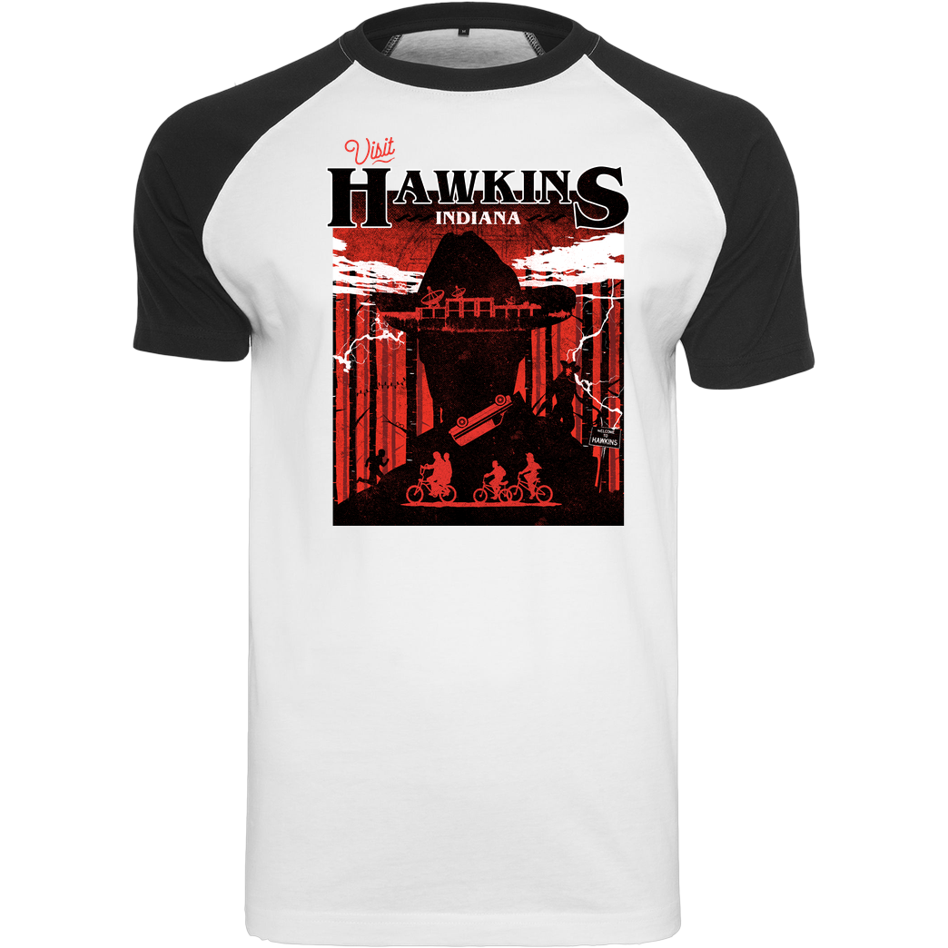 Rocketman visit hawkins T-Shirt Raglan Tee white