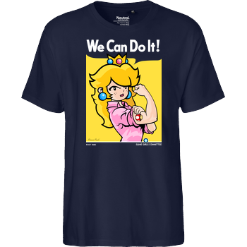 We can Do It Gamer Girls Fairtrade T-Shirt - navy