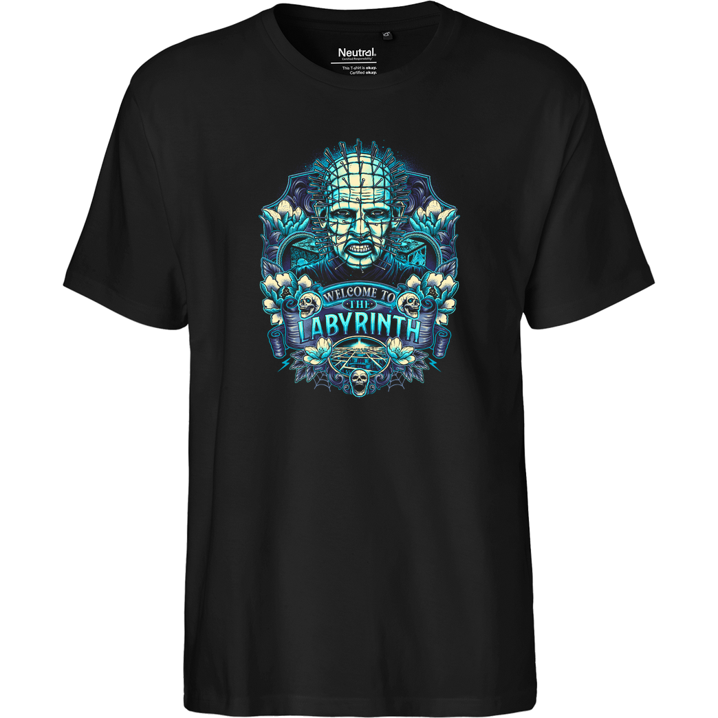 glitchygorilla Welcome to the Labyrinth T-Shirt Fairtrade T-Shirt - black