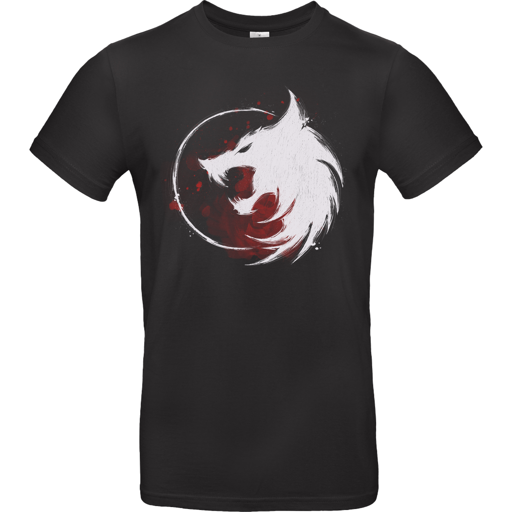 xMorfina White Wolf T-Shirt B&C EXACT 190 - Black