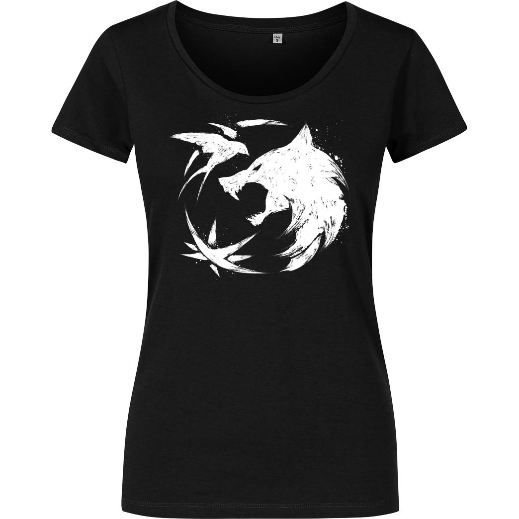Dr.Monekers Witcher Symbol T-Shirt Girlshirt schwarz