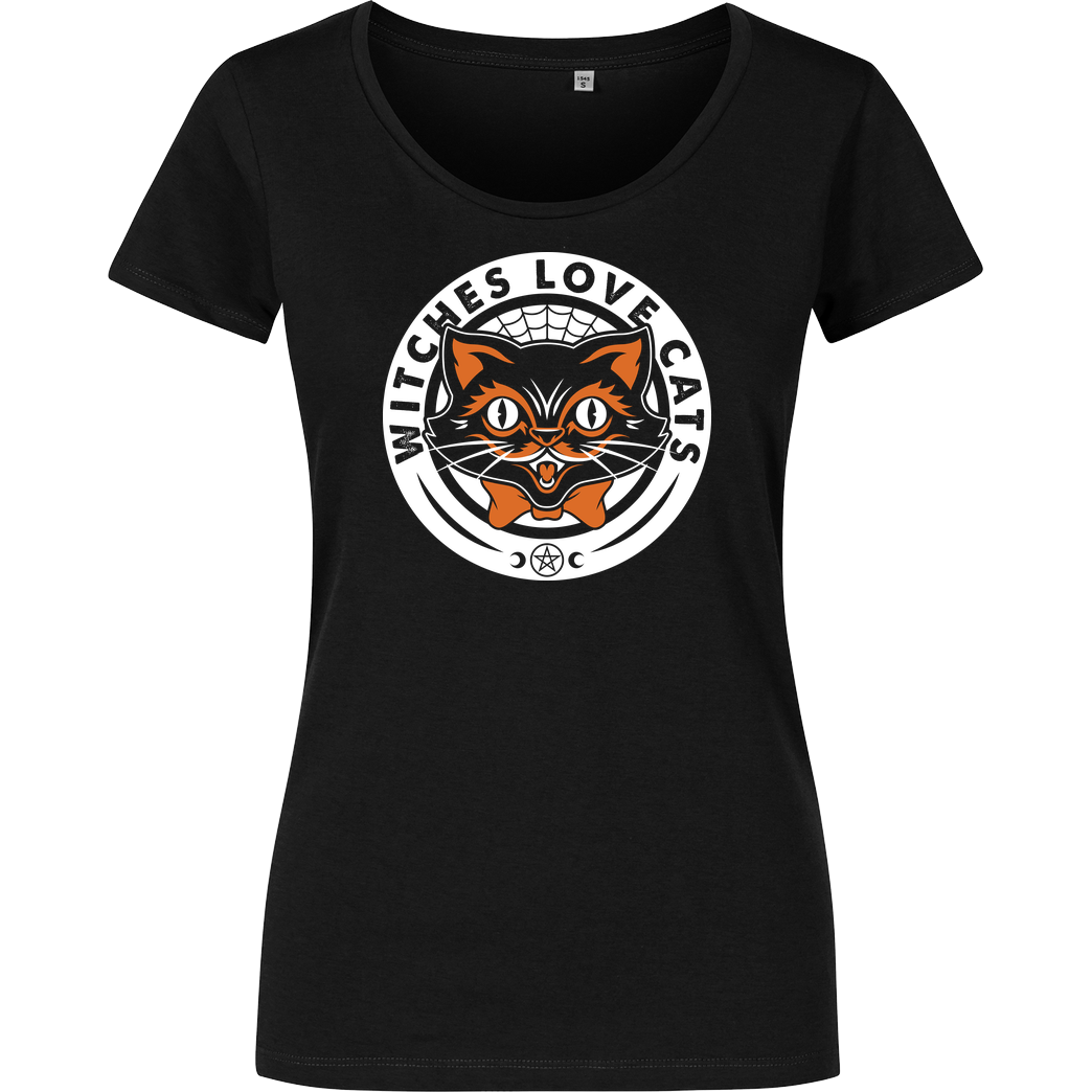 Nemons Witches love Cats T-Shirt Girlshirt schwarz