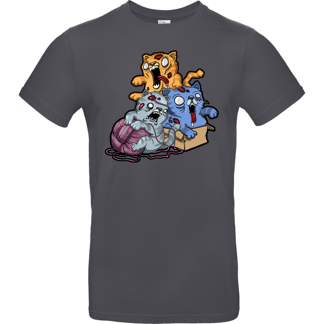 Rastafisch Zombiekatzen T-Shirt B&C EXACT 190 - Dark Grey